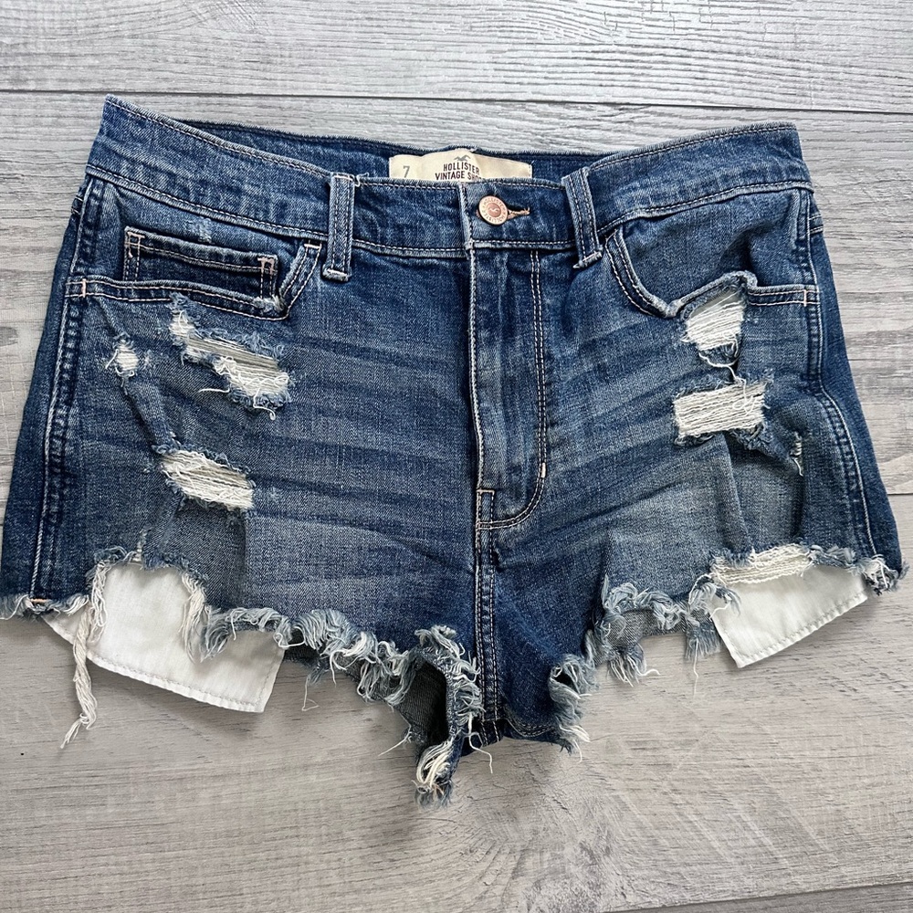 Hollister Vintage Short High Rise Shorts Distressed